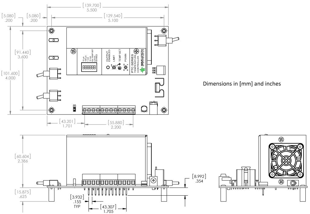PTCEVAL Mechanical Dimensions